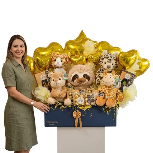 Mega box xl pascuas animales gold